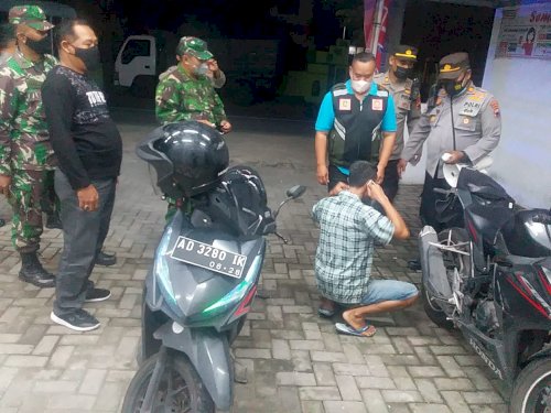 Operasi Yustisi, operasi masker untuk ke sekian kali di kecamatan Wonosari, 19 Maret 2022