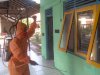 Penyemprotan desinfektan sebagai pengganti apel pagi di Kec. Wonosari, 14 Juni 2021