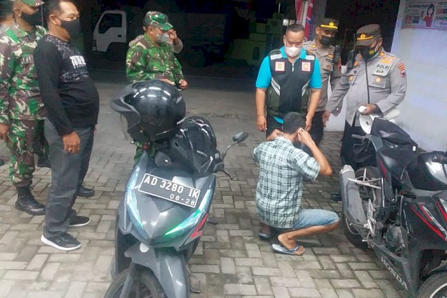 Operasi Yustisi, operasi masker untuk ke sekian kali di kecamatan Wonosari, 19 Maret 2022