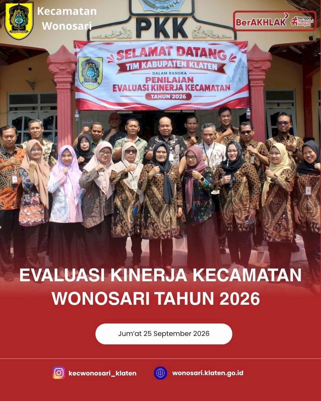 Evaluasi Kinerja Kecamatan Wonosari Tahun 2026 oleh TIM EKK Kabupaten